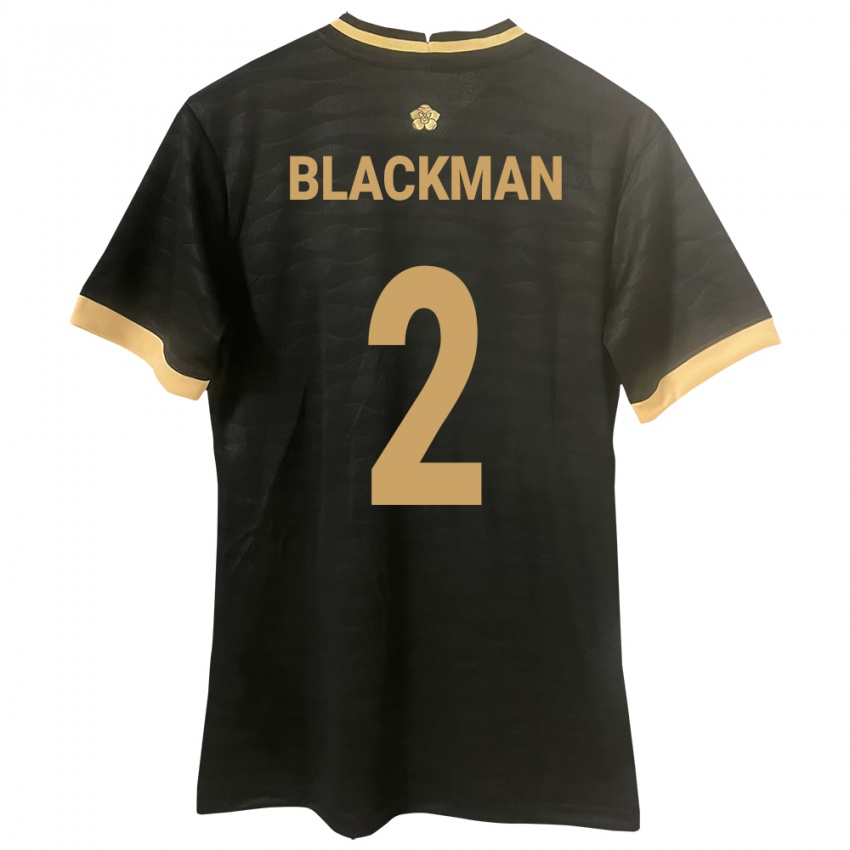 Hombre Camiseta Panamá César Blackman #2 Negro 2ª Equipación 24-26 La Camisa Argentina