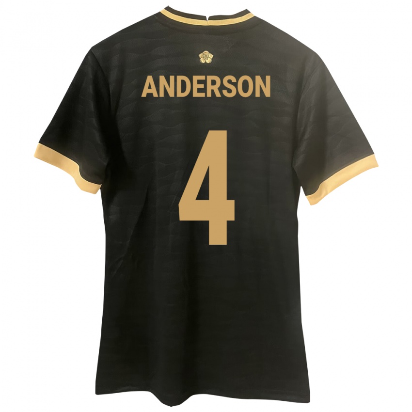 Hombre Camiseta Panamá Eduardo Anderson #4 Negro 2ª Equipación 24-26 La Camisa Argentina