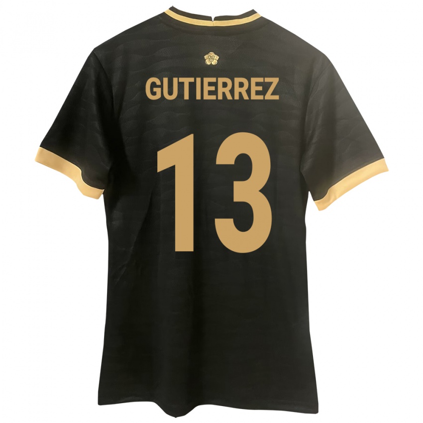 Hombre Camiseta Panamá Mickeylis Gutiérrez #13 Negro 2ª Equipación 24-26 La Camisa Argentina