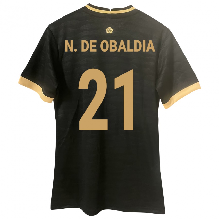 Hombre Camiseta Panamá Nicole De Obaldía #21 Negro 2ª Equipación 24-26 La Camisa Argentina