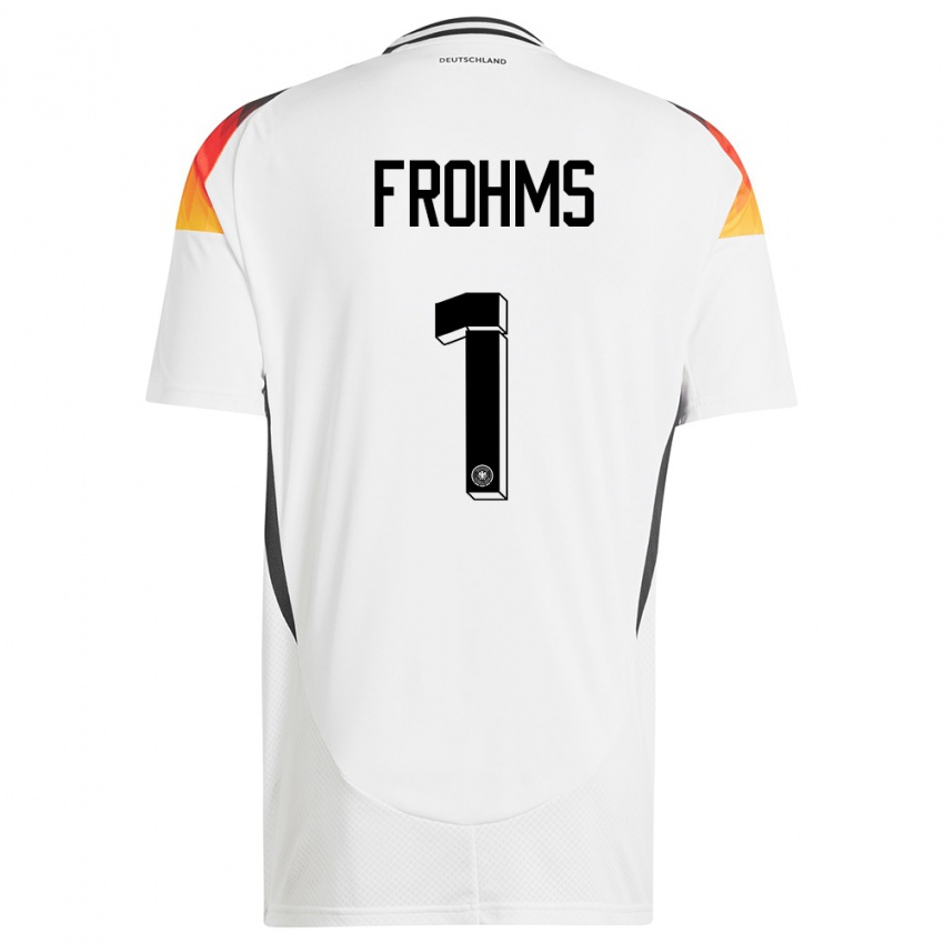 Mujer Camiseta Alemania Merle Frohms #1 Blanco 1ª Equipación 24-26 La Camisa Argentina