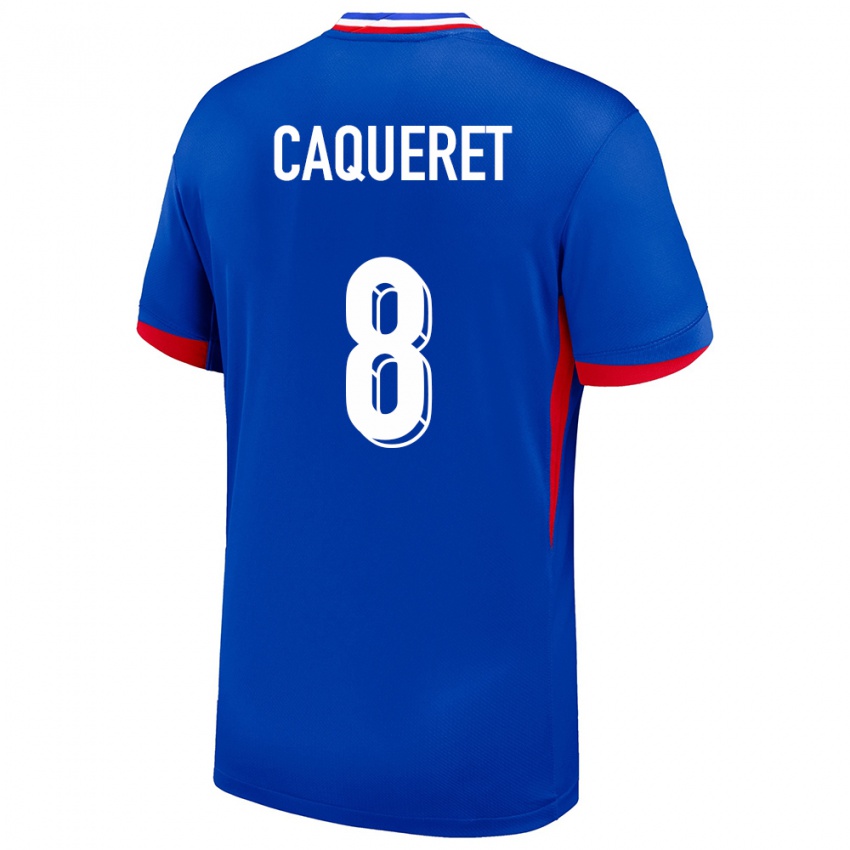 Mujer Camiseta Francia Maxence Caqueret #8 Azul 1ª Equipación 24-26 La Camisa Argentina