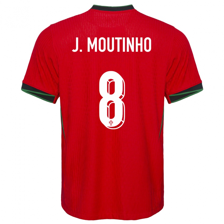 Mujer Camiseta Portugal Joao Moutinho #8 Rojo 1ª Equipación 24-26 La Camisa Argentina