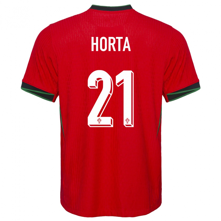 Mujer Camiseta Portugal Ricardo Horta #21 Rojo 1ª Equipación 24-26 La Camisa Argentina