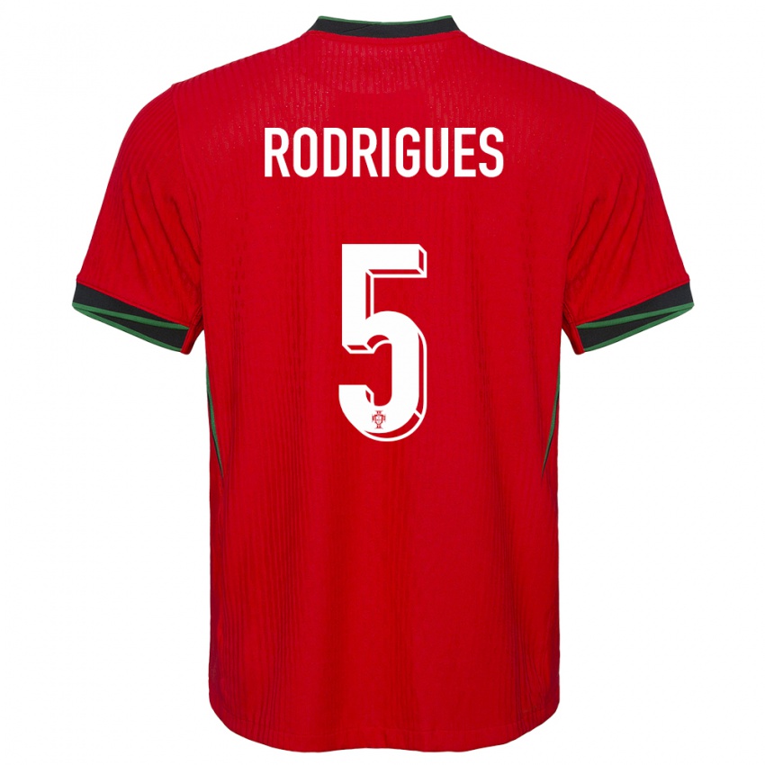 Mujer Camiseta Portugal Rafael Rodrigues #5 Rojo 1ª Equipación 24-26 La Camisa Argentina