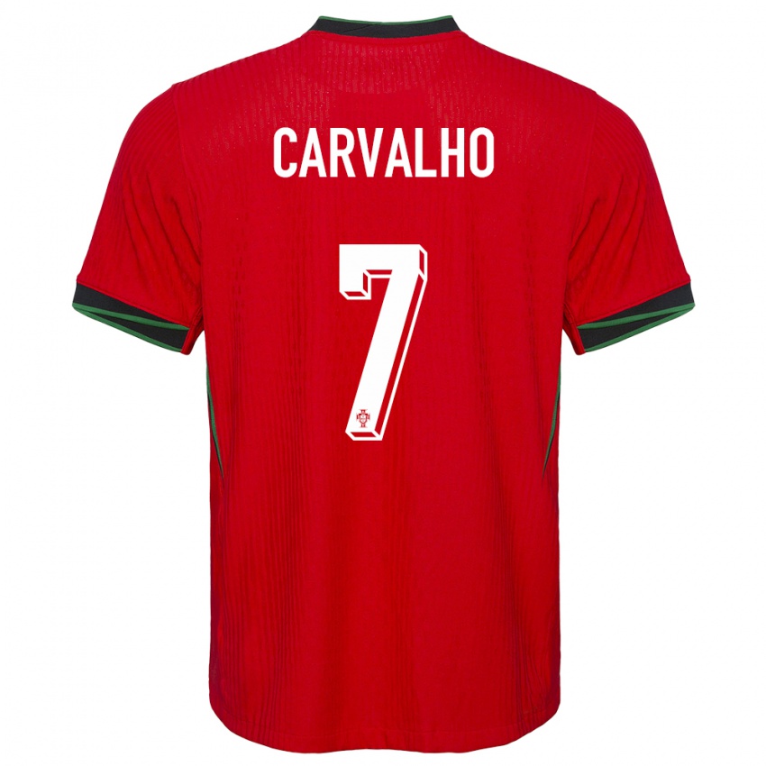 Mujer Camiseta Portugal Fabio Carvalho #7 Rojo 1ª Equipación 24-26 La Camisa Argentina