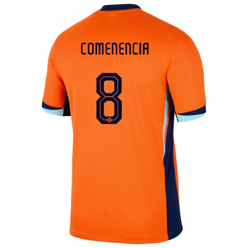 Mujer Camiseta Países Bajos Livano Comenencia #8 Naranja 1ª Equipación 24-26 La Camisa Argentina