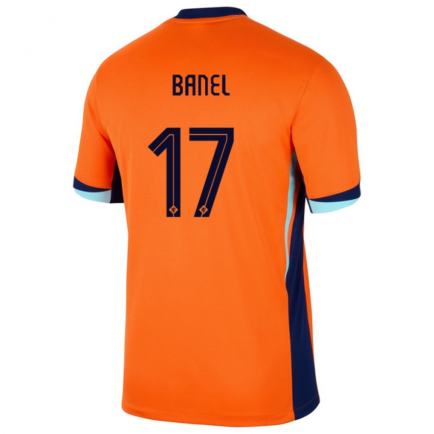 Mujer Camiseta Países Bajos Jaydon Banel #17 Naranja 1ª Equipación 24-26 La Camisa Argentina