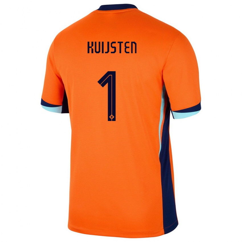 Mujer Camiseta Países Bajos Tristan Kuijsten #1 Naranja 1ª Equipación 24-26 La Camisa Argentina