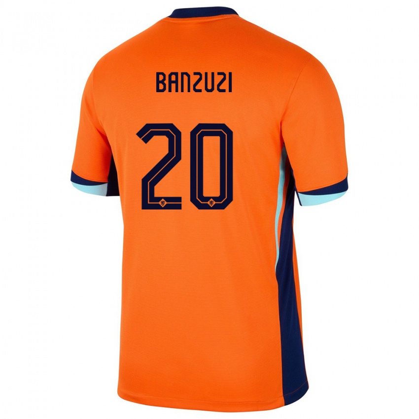Mujer Camiseta Países Bajos Ezechiel Banzuzi #20 Naranja 1ª Equipación 24-26 La Camisa Argentina