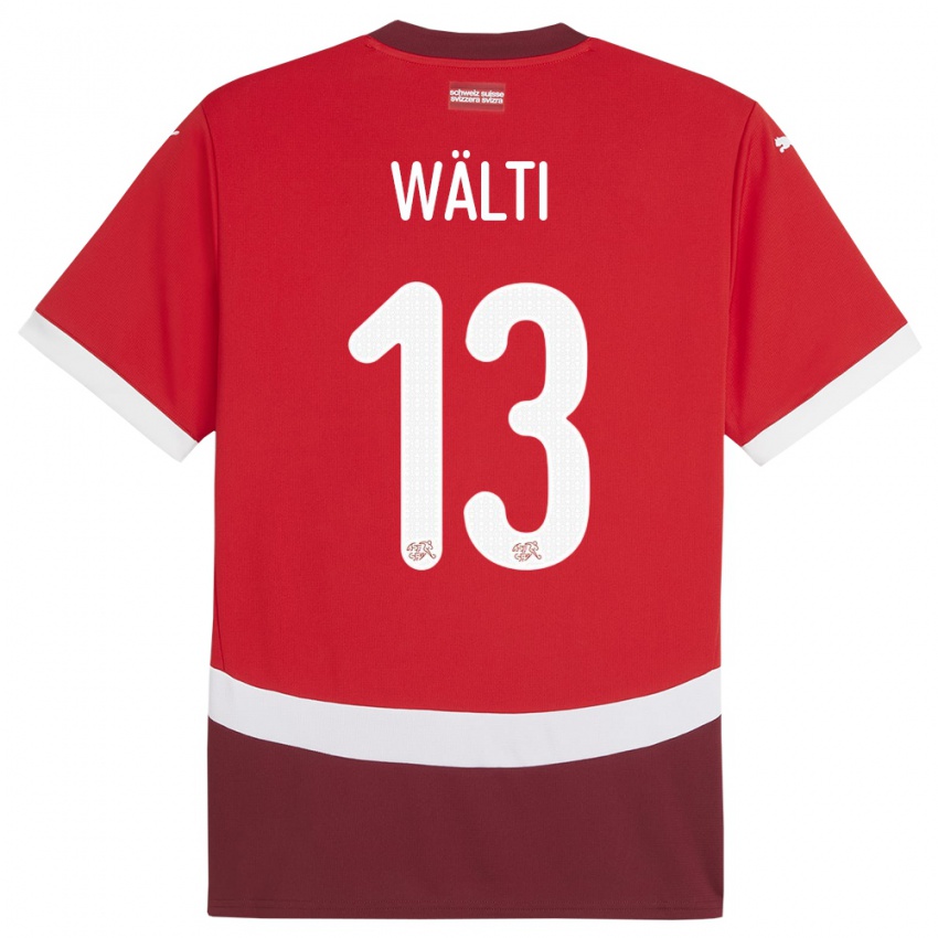Mujer Camiseta Suiza Lia Walti #13 Rojo 1ª Equipación 24-26 La Camisa Argentina