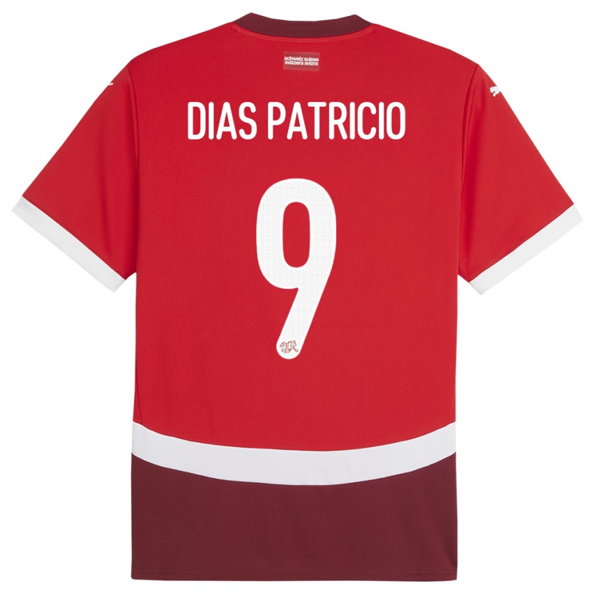 Mujer Camiseta Suiza Alexandre Dias Patricio #9 Rojo 1ª Equipación 24-26 La Camisa Argentina