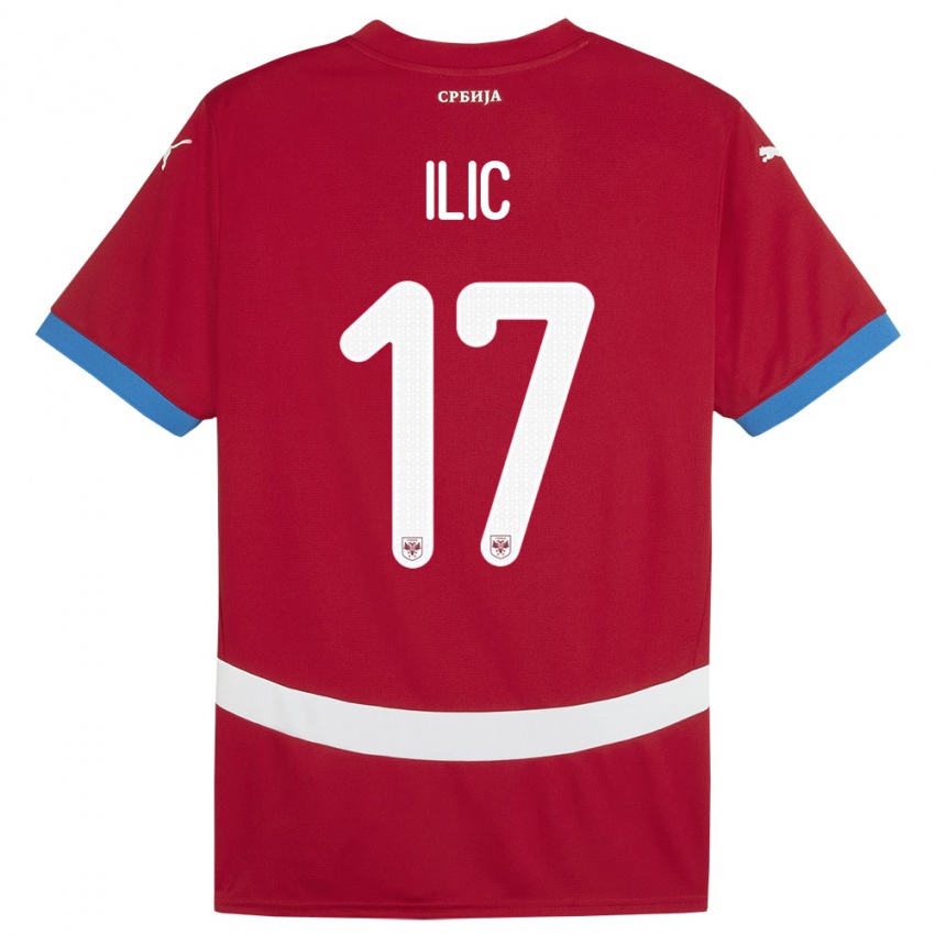 Mujer Camiseta Serbia Ivan Ilic #17 Rojo 1ª Equipación 24-26 La Camisa Argentina