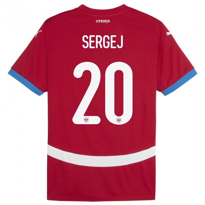 Mujer Camiseta Serbia Sergej Milinkovic-Savic #20 Rojo 1ª Equipación 24-26 La Camisa Argentina