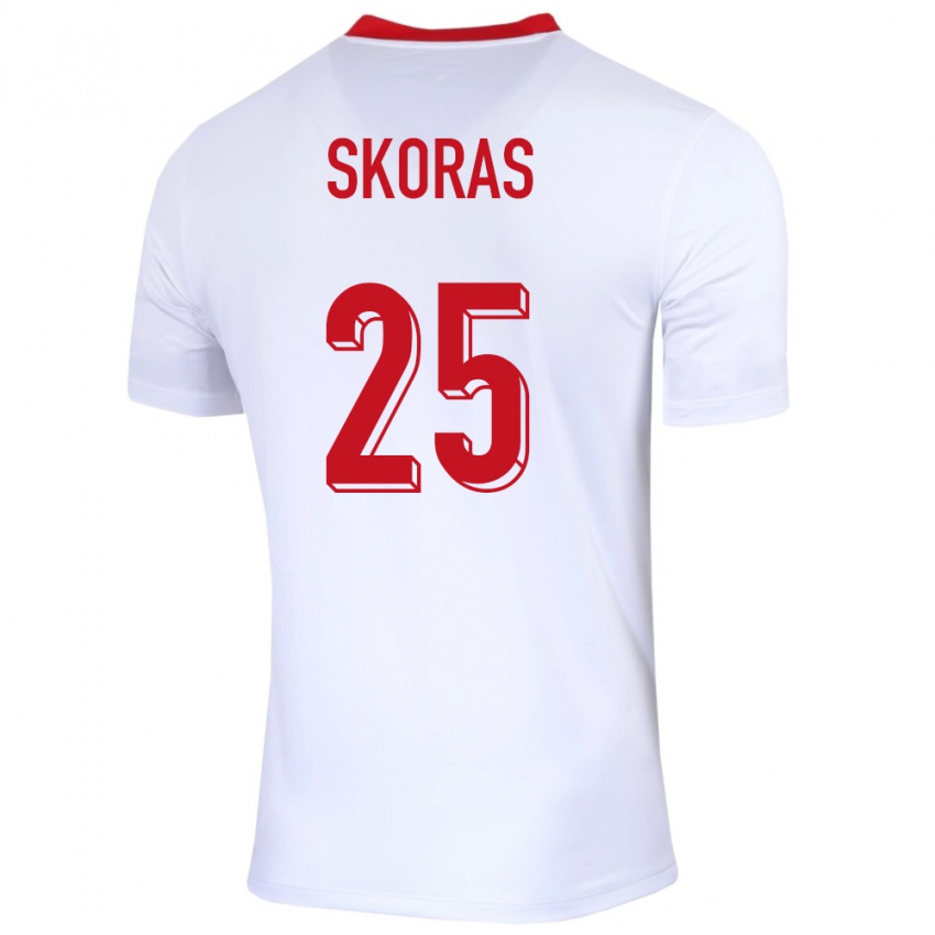 Mujer Camiseta Polonia Michal Skoras #25 Blanco 1ª Equipación 24-26 La Camisa Argentina
