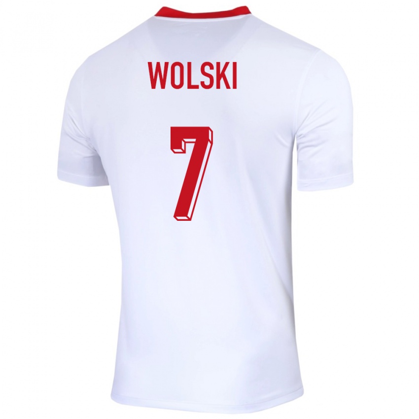Mujer Camiseta Polonia Filip Wolski #7 Blanco 1ª Equipación 24-26 La Camisa Argentina