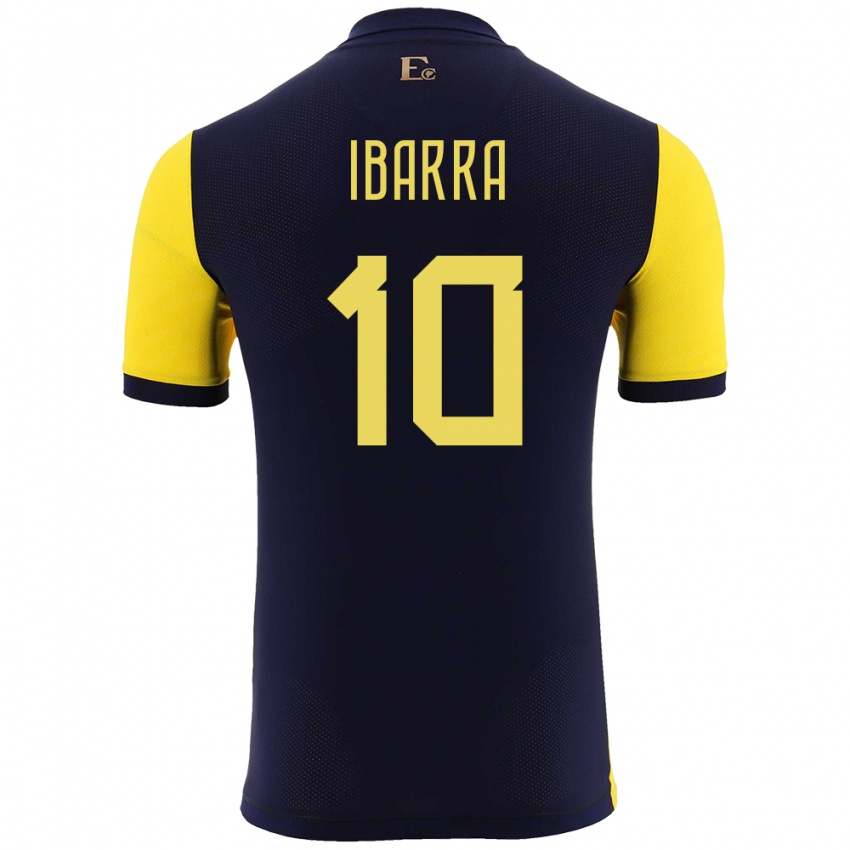 Mujer Camiseta Ecuador Romario Ibarra #10 Amarillo 1ª Equipación 24-26 La Camisa Argentina
