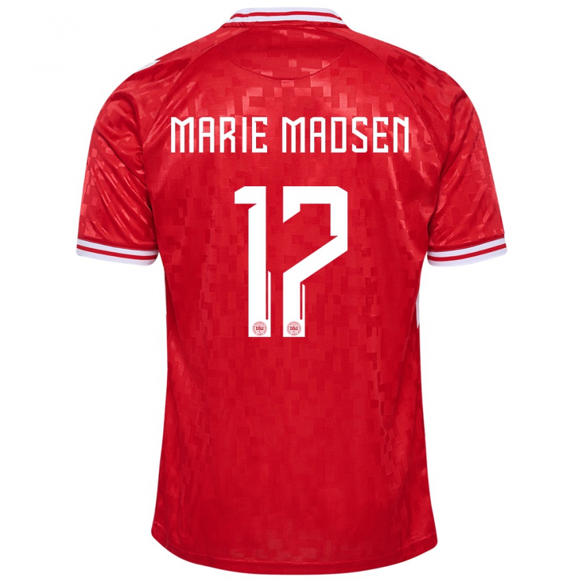 Mujer Camiseta Dinamarca Rikke Marie Madsen #17 Rojo 1ª Equipación 24-26 La Camisa Argentina