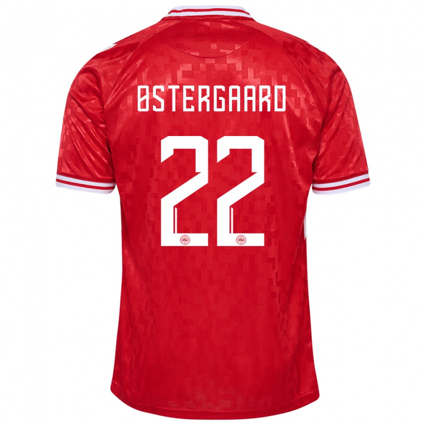 Mujer Camiseta Dinamarca Maja Bay Ostergaard #22 Rojo 1ª Equipación 24-26 La Camisa Argentina