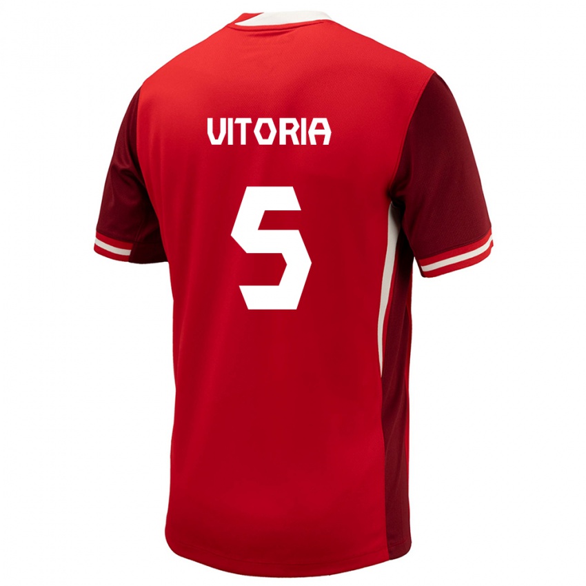 Mujer Camiseta Canadá Steven Vitoria #5 Rojo 1ª Equipación 24-26 La Camisa Argentina