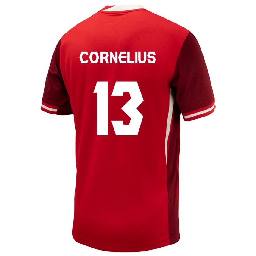 Mujer Camiseta Canadá Derek Cornelius #13 Rojo 1ª Equipación 24-26 La Camisa Argentina