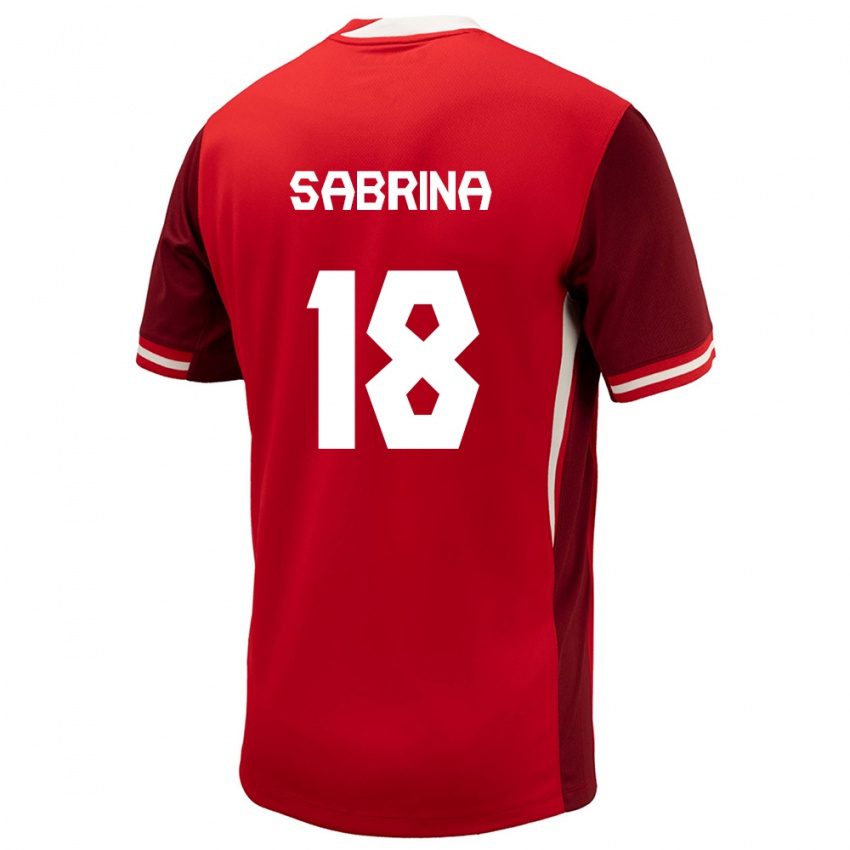 Mujer Camiseta Canadá Sabrina D Angelo #18 Rojo 1ª Equipación 24-26 La Camisa Argentina