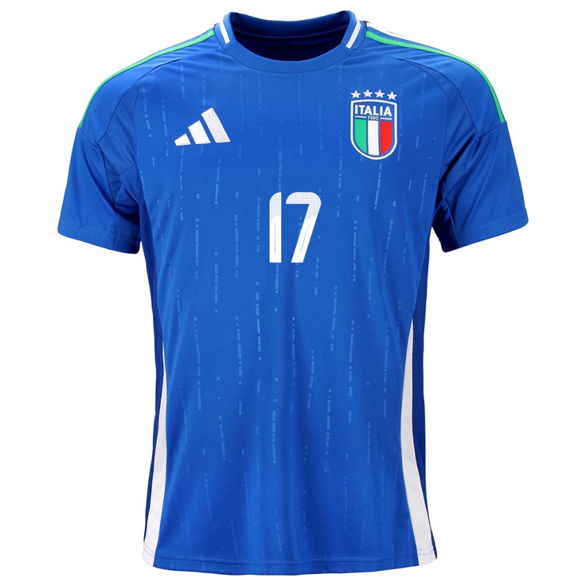 Mujer Camiseta Italia Aaron Ciammaglichella #17 Azul 1ª Equipación 24-26 La Camisa Argentina