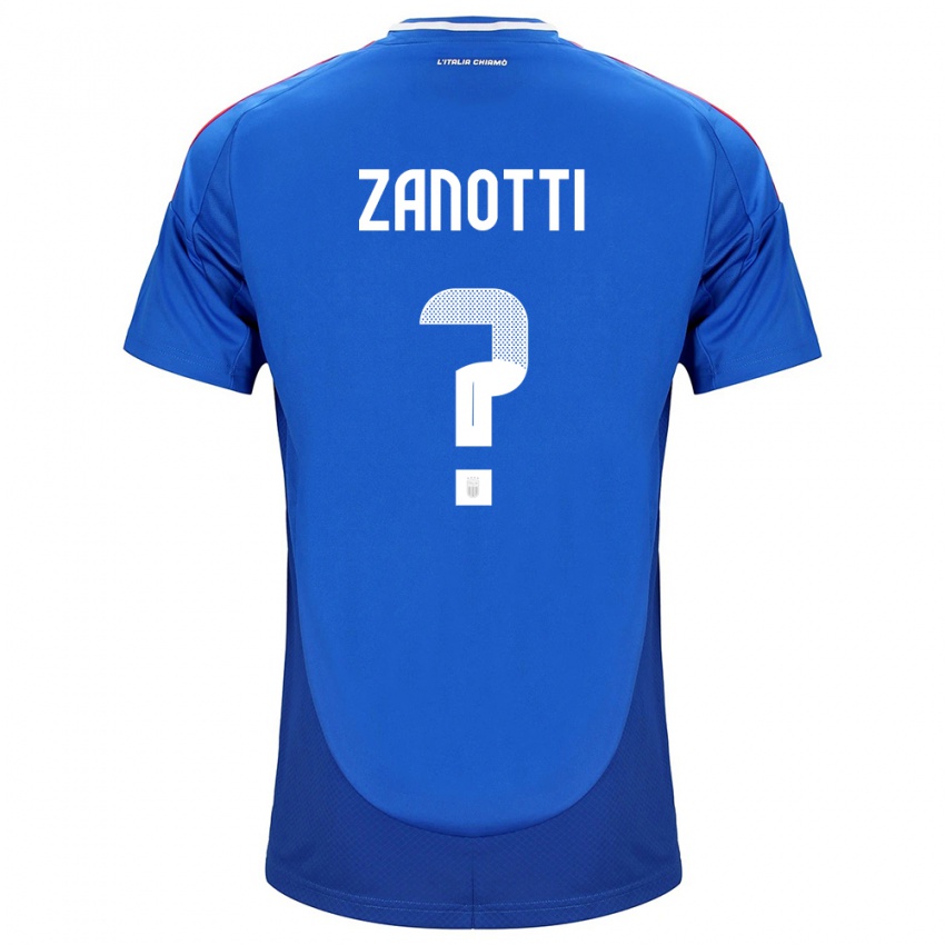Mujer Camiseta Italia Mattia Zanotti #0 Azul 1ª Equipación 24-26 La Camisa Argentina