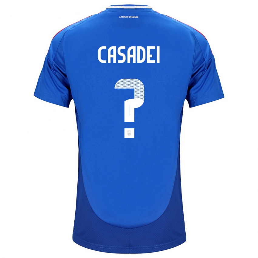 Mujer Camiseta Italia Cesare Casadei #0 Azul 1ª Equipación 24-26 La Camisa Argentina