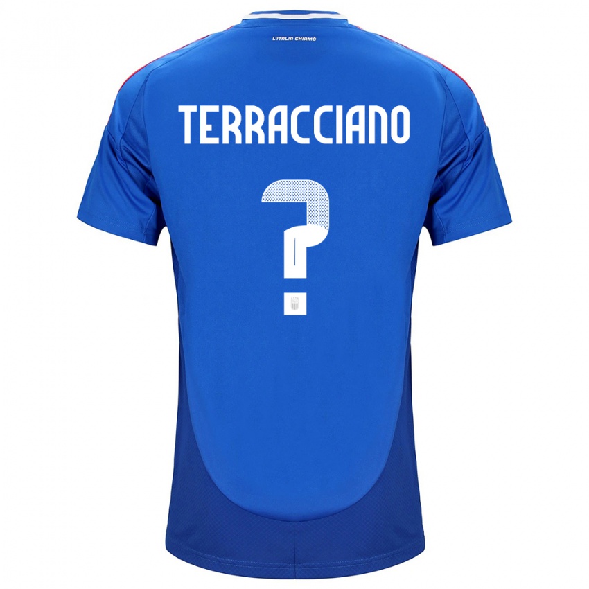 Mujer Camiseta Italia Filippo Terracciano #0 Azul 1ª Equipación 24-26 La Camisa Argentina