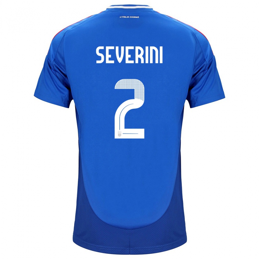 Mujer Camiseta Italia Emma Severini #2 Azul 1ª Equipación 24-26 La Camisa Argentina