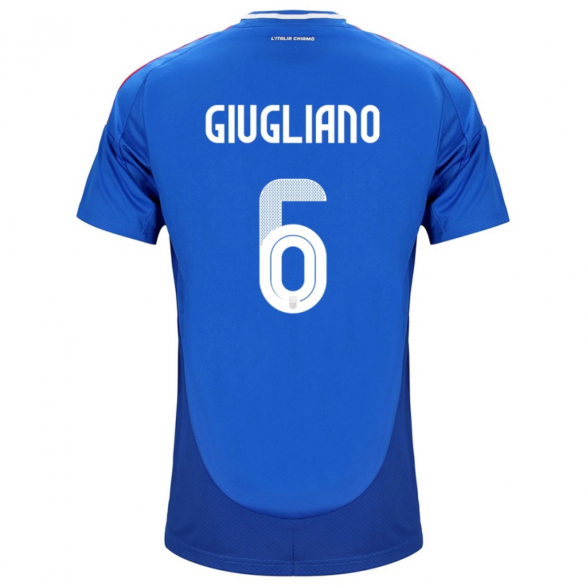 Mujer Camiseta Italia Manuela Giugliano #6 Azul 1ª Equipación 24-26 La Camisa Argentina