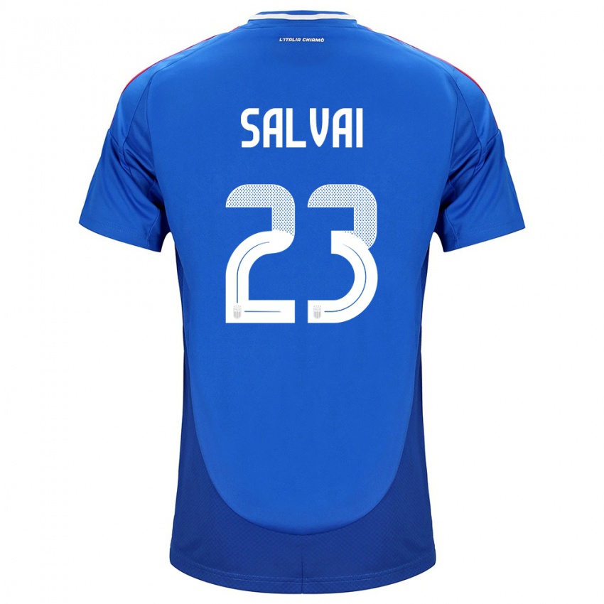 Mujer Camiseta Italia Cecilia Salvai #23 Azul 1ª Equipación 24-26 La Camisa Argentina