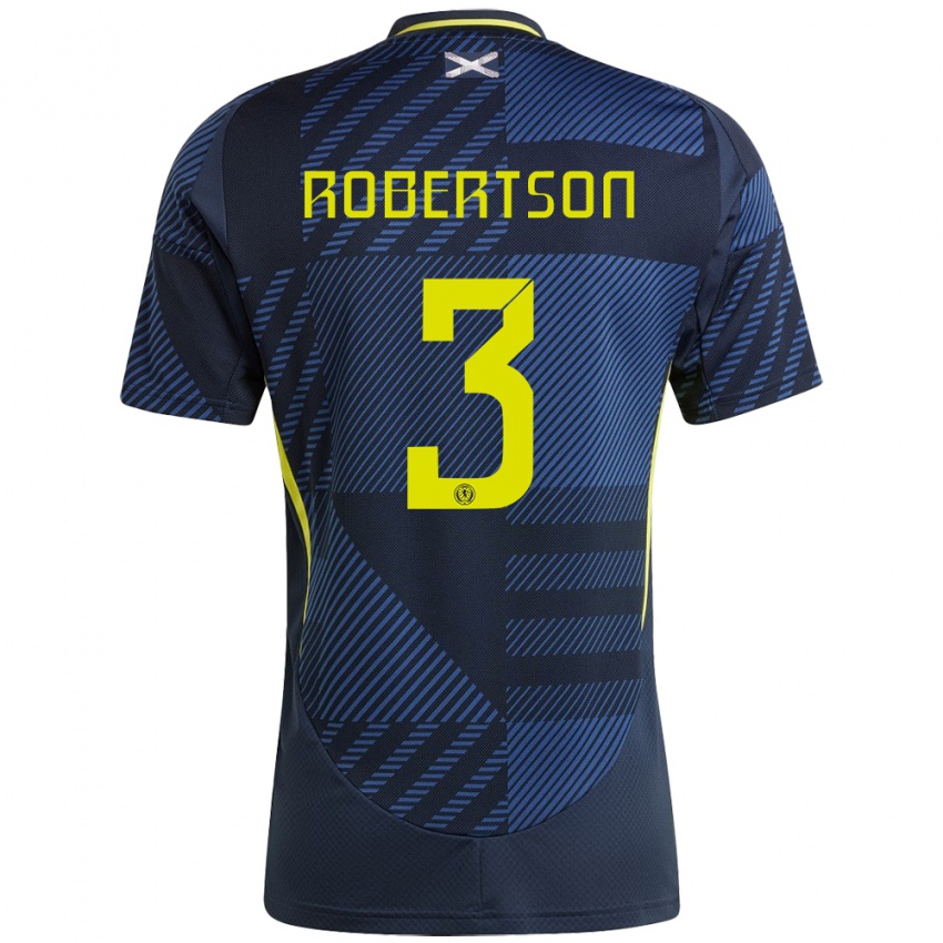 Mujer Camiseta Escocia Andrew Robertson #3 Azul Oscuro 1ª Equipación 24-26 La Camisa Argentina