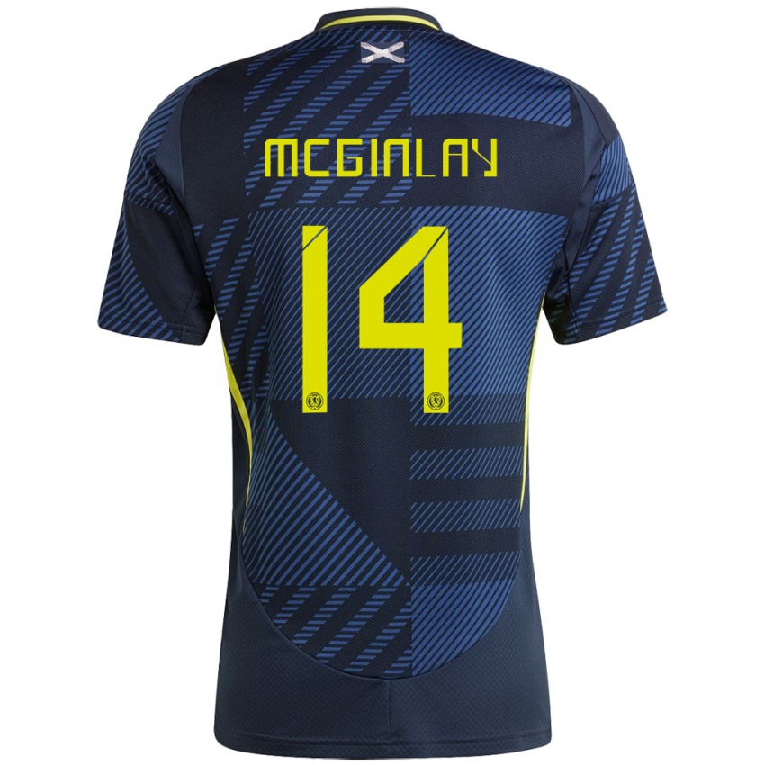 Mujer Camiseta Escocia Aiden Mcginlay #14 Azul Oscuro 1ª Equipación 24-26 La Camisa Argentina