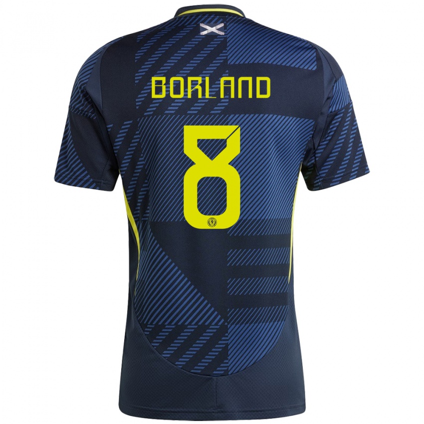 Mujer Camiseta Escocia Aidan Borland #8 Azul Oscuro 1ª Equipación 24-26 La Camisa Argentina