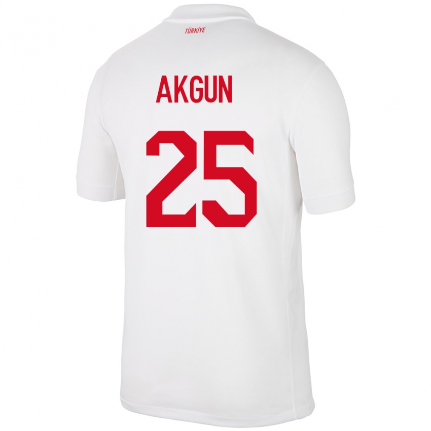 Mujer Camiseta Turquía Yunus Akgün #25 Blanco 1ª Equipación 24-26 La Camisa Argentina