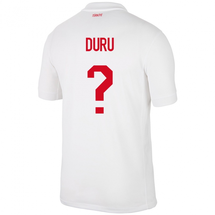 Mujer Camiseta Turquía Mustafa Duru #0 Blanco 1ª Equipación 24-26 La Camisa Argentina