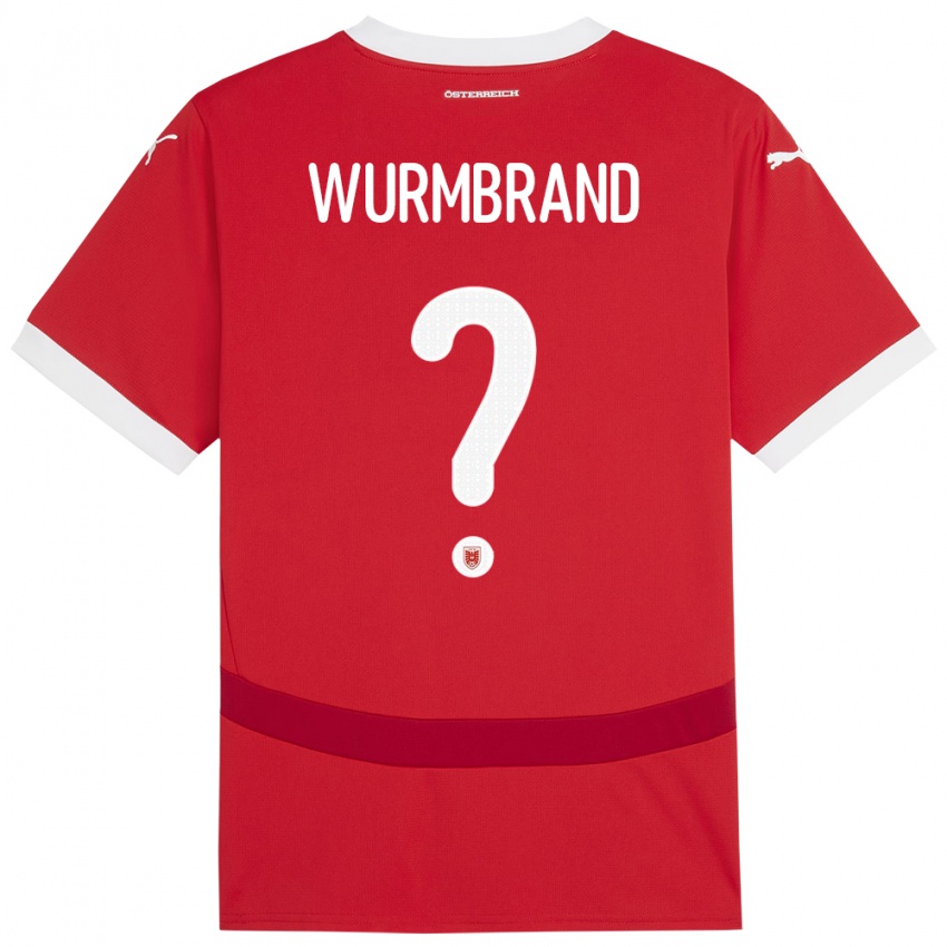 Mujer Camiseta Austria Nikolaus Wurmbrand #0 Rojo 1ª Equipación 24-26 La Camisa Argentina