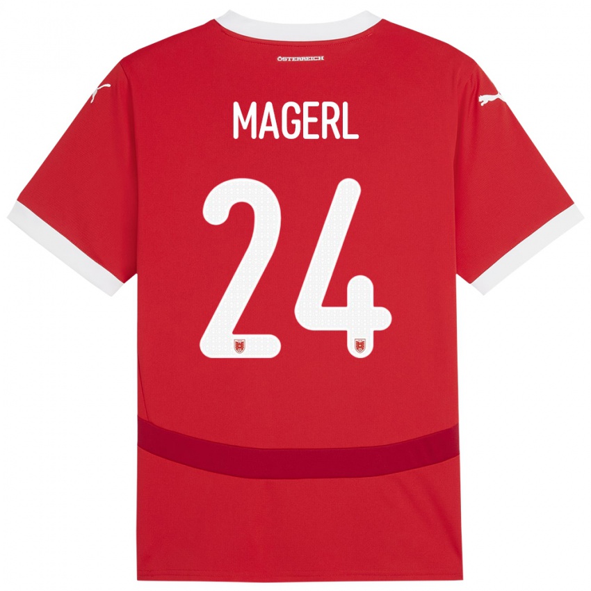 Mujer Camiseta Austria Julia Magerl #24 Rojo 1ª Equipación 24-26 La Camisa Argentina