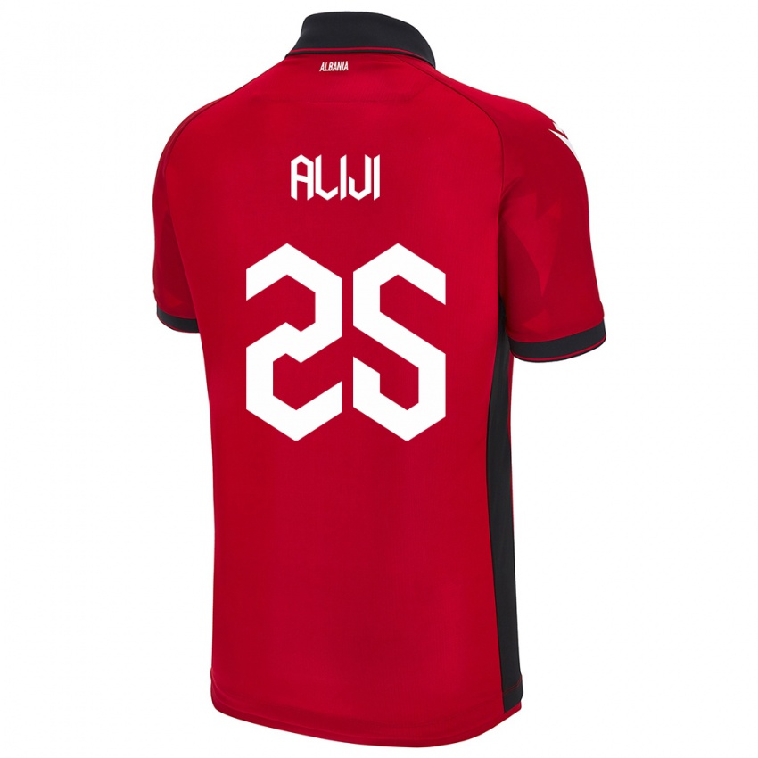 Mujer Camiseta Albania Naser Aliji #25 Rojo 1ª Equipación 24-26 La Camisa Argentina