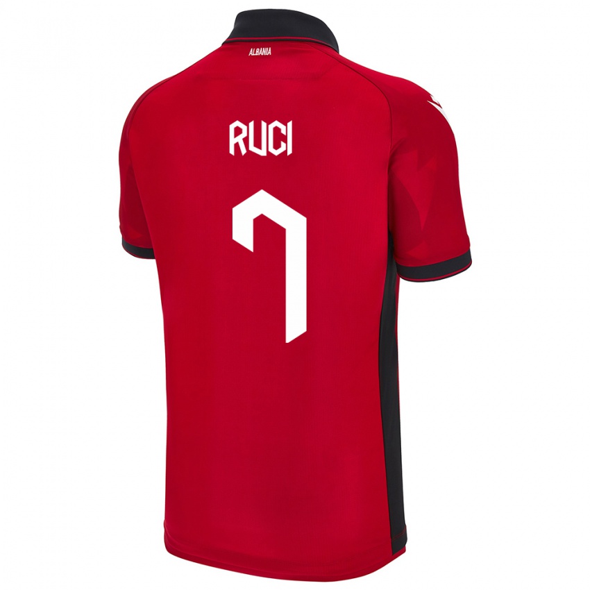 Mujer Camiseta Albania Flamur Ruci #7 Rojo 1ª Equipación 24-26 La Camisa Argentina