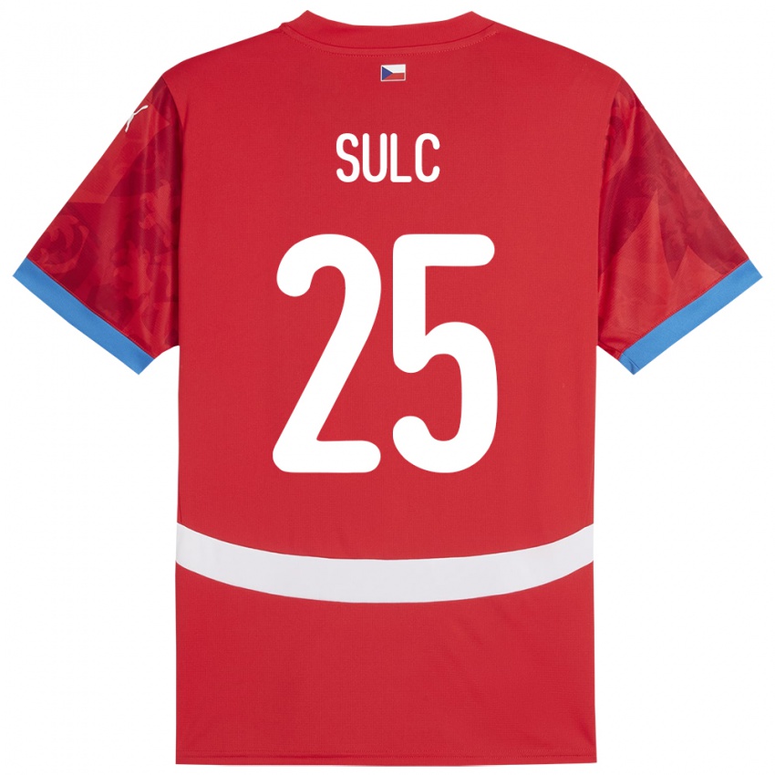 Mujer Camiseta Chequia Pavel Sulc #25 Rojo 1ª Equipación 24-26 La Camisa Argentina