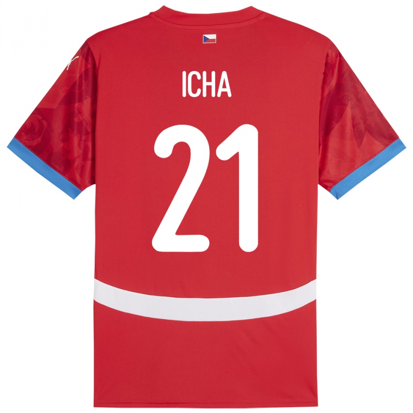 Mujer Camiseta Chequia Marek Icha #21 Rojo 1ª Equipación 24-26 La Camisa Argentina