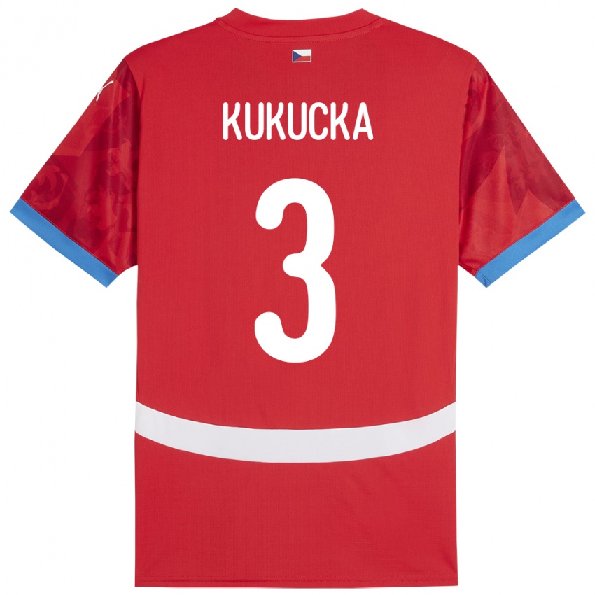Mujer Camiseta Chequia Ondrej Kukucka #3 Rojo 1ª Equipación 24-26 La Camisa Argentina