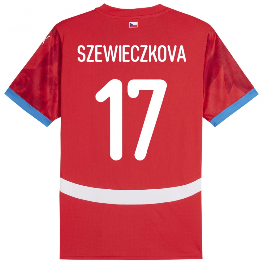 Mujer Camiseta Chequia Tereza Szewieczková #17 Rojo 1ª Equipación 24-26 La Camisa Argentina