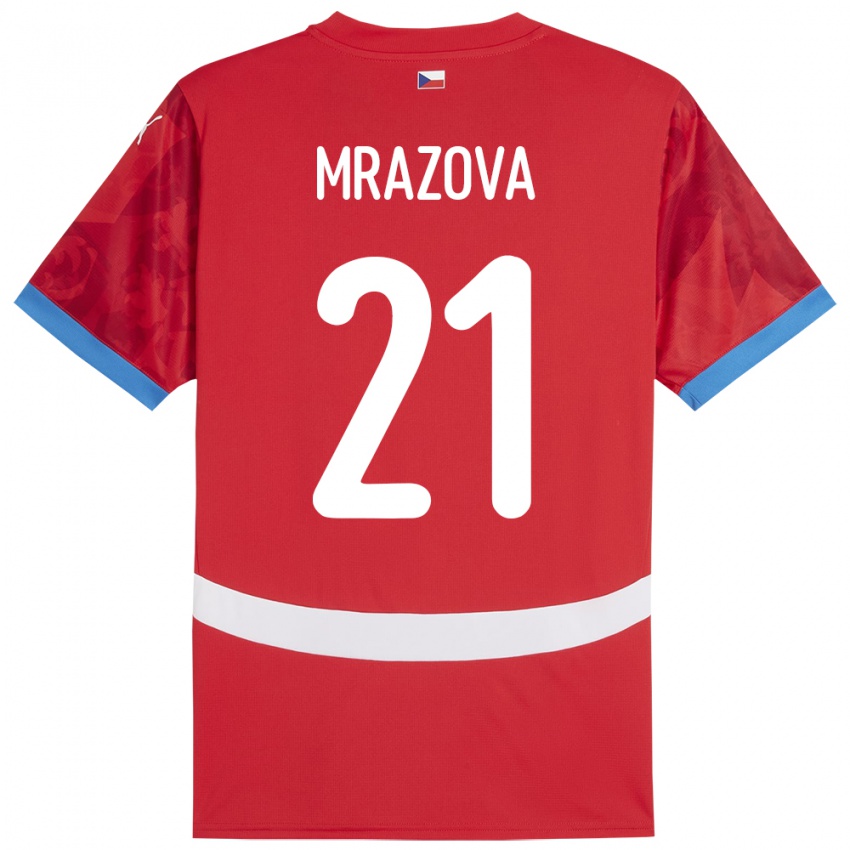 Mujer Camiseta Chequia Miroslava Mrázová #21 Rojo 1ª Equipación 24-26 La Camisa Argentina