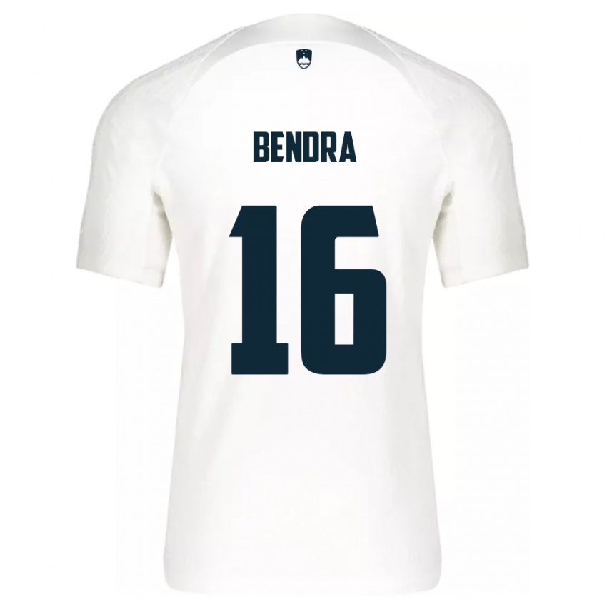 Mujer Camiseta Eslovenia Kristjan Bendra #16 Blanco 1ª Equipación 24-26 La Camisa Argentina