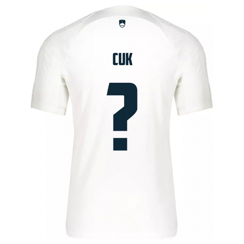 Mujer Camiseta Eslovenia Tine Cuk #0 Blanco 1ª Equipación 24-26 La Camisa Argentina