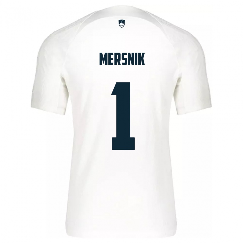 Mujer Camiseta Eslovenia Zala Meršnik #1 Blanco 1ª Equipación 24-26 La Camisa Argentina